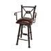 New World Trading Western 30" Swivel Bar Stool Upholstered/Leather/Metal/Genuine Leather in Brown | 20 W x 17 D in | Wayfair wisbwarms12