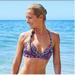 Athleta Swim | Nwt Athleta Bikini Top S Purple White Pink Strappy Back Active Swimsuit Top | Color: Purple | Size: S