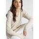 Strickpullover LAURA SCOTT Gr. 44, beige (beige, melange) Damen Pullover V-Pullover