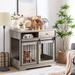 Tucker Murphy Pet™ Rustic Grey Furniture Style Dog Crate Dog Cage Kennel Barn Door W/Drawer Open Shelf Wood in Gray | 7 H x 40 W x 28 D in | Wayfair