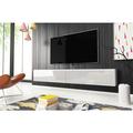 Meuble tv Lowboard d 180 cm, meuble tv sans éclairage led, meuble tv suspendu, couleur blanc