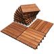 Swanew - Dalles de terrasse caillebotis Lot de 33 dalles en bois de mosaïque de 3 m² 30 x 30 cm