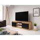 Meuble tv 120 cm dingo, Meuble tv, couleur wotan/noir brillant