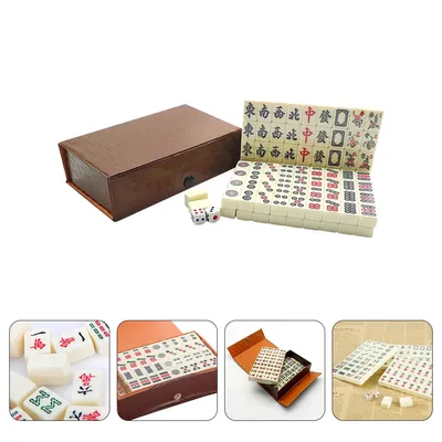 Jeu de Mahjong traditionnel chinois mini Jongg portable kit de voyage classique pour fête