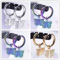 Boucles d'oreilles en acier inoxydable pour femmes et hommes breloque papillon bijoux animaux