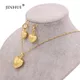 Ensembles de bijoux couleur or pour femmes collier pendentif coeur ensemble de boucles d'oreilles