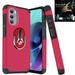 Phone Case for Motorola Moto G Stylus 5G 2022 with Vent Car Mount Phone Stand / Dual-Layered Case (Hybrid Red +3in1 Ring)