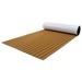 Miumaeov Boat Flooring EVA Foam Decking Sheet Faux Teak Marine Mat Marine Carpet Cooler Tops Seating Non-Slip Self-Adhesive Flooring Material for Motorboat RV Yacht Kayak 95 x 24 (Brown)