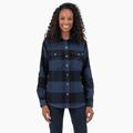 Dickies Women's DuraTech Renegade Flannel Shirt - Ink Navy Buffalo Plaid Size L (FL085)