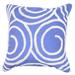 18 X 18 Inch Cotton Pillow with Spiral Embroidery, Set of 2, Blue and White