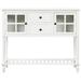 White Sideboard Console Table Shelf Wood Glass Buffet Storage Cabinet