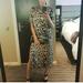 Zara Dresses | Leopard Print Puff Sleeve Midi Dress Zara Size 4 | Color: Black/Brown | Size: 4