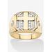 Men's Big & Tall Men'S Yellow Gold-Plated Round Genuine Diamond Cross Ring (1/5 Cttw) by PalmBeach Jewelry in Gold (Size 16)