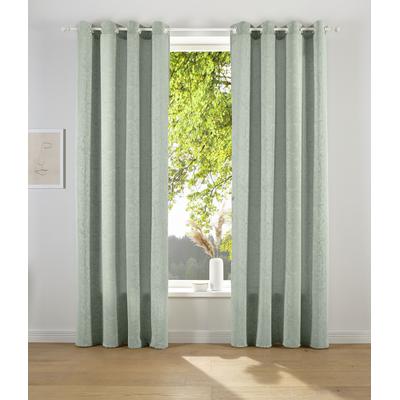 Vorhang "LESKA" Gr. 4, grün, B:132cm H:245cm, Jacquard, Polyacryl, Polyester, LEGER HOME BY LENA GERCKE, Gardinen, blickdicht, glatt, gewebt, monochrom, verschiedene Größen Image