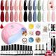 Modelones Gel Nail Kit - 12 Colors White Black Gel Nail Polish Kit, Nude Red Gel Nail Polish Set with Lamp Starter Kit, 48W Nail Lamp Base Coat Top Coat Manicure Tools Nail Art DIY at Home