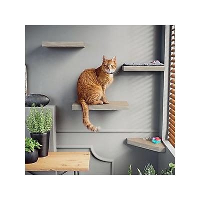 Way Basics Floating Shelf Combo Cat Scratcher, Medium, 4 count, Aspen Grey