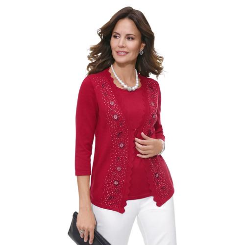 "2-in-1-Pullover LADY ""Pullover"" rot Damen Pullover"