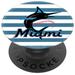 PopSockets Black Miami Marlins Stripes Design PopGrip