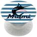 PopSockets White Miami Marlins Stripes Design PopGrip