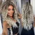 GNIMEGIL – perruque synthétique Blonde cendrée pour femmes cheveux longs bouclés Style années 80