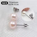 Boucles d'Oreilles Percées en Perles Roses pour Femme Bijoux Non Connectés 3-8mm G23 2 Pièces