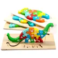 Puzzles en bois Montessori pour tout-petits jouets pour tout-petits jouet dinosaure 2 ans 3 ans