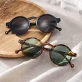 Lunettes de soleil rondes rétro unisexes lunettes de soleil vintage à petit cadre lunettes de