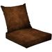 2-Piece Deep Seating Cushion Set Brown canvas texture Outdoor Chair Solid Rectangle Patio Cushion Set