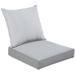 2-Piece Deep Seating Cushion Set a mixture silver deep gray solid color is also known as Pewter color Outdoor Chair Solid Rectangle Patio Cushion Set