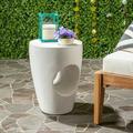 Safavieh Aishi Outdoor Modern Concrete Round Accent Table -Ivory