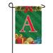 America Forever Monogram Christmas Garden Flag Letter A 12.5 x 18 inch Double Sided Merry Christmas Gifts Presents Ornament Ball Winter Farmhouse Red & Green Holiday Yard Outdoor Decoration