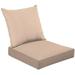 2-Piece Deep Seating Cushion Set Plain Pale Orange solid color Outdoor Chair Solid Rectangle Patio Cushion Set