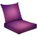 2-Piece Deep Seating Cushion Set Purple abstract gradient Outdoor Chair Solid Rectangle Patio Cushion Set
