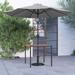 Merrick Lane 35 Square Faux Teak Outdoor Dining Table with Powder Coated Steel Frame 9 Gray Adjustable Umbrella and Base