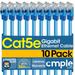 Cmple - [10 PACK] 3 Feet Cat5 Patch Cord Cat5e Cable Ethernet Cable with RJ-45 Connectors 1 Gigabit Cat5e UTP Wire Category 5e Computer LAN Network Cord - Blue