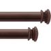Deco Window 1 Inch Adjustable Curtain Rod for Windows & Doors Curtains with Endcap Round Finials & Brackets Set