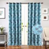 Deco Window 2-Piece Semi-Blackout Curtains Solid Polyester Perfect Pleats Connected Eyelet Ideal for Doors & Windows