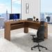 Hillcrest Mid-century Modern Walnut Wooden L-shaped Home Office Computer Desk