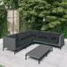 vidaXL Patio Lounge Set Outdoor Sectional Sofa Set Table Poly Rattan Dark Gray - 27.6" x 27.6" x 24"