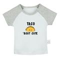 Taco Bout Cute Funny T shirt For Baby Newborn Babies T-shirts Infant Tops 0-24M Kids Graphic Tees Clothing (Short Gray Raglan T-shirt 12-18 Months)