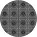 Ahgly Company Machine Washable Indoor Round Transitional Platinum Gray Area Rugs 8 Round