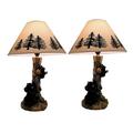 Zeckos Rustic Black Bears in a Honey Tree Table Lamp Set of 2