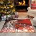 Christmas Rugs Santa Claus Area Rug for Bedroom Living Room Anti-Slip Christmas Door Mat Runner Rug Indoor Entry Rug Floor Carpet for Xmas Holiday Decoration Gifts