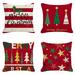 AnuirheiH 4PCS Christmas Pillow Covers Throw Pillow Covers Family Decoration Cushion Cover for Sofa Couch Bed and Car