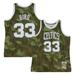Men's Mitchell & Ness Larry Bird Camo Boston Celtics Hardwood Classics 1985/86 Ghost Green Swingman Jersey
