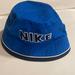 Nike Accessories | Hpnike Bucket Hat Nike Logo Vent Holes Blue White Navy Blue Cotton Infant | Color: Blue/White | Size: Osbb