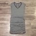 Athleta Dresses | Athleta M Striped Ruched Dress | Color: Black/Gray | Size: M