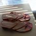 Madewell Shoes | Madewell Amber Made In Brazil Thong Sandal In Snake Embossed Leather Size 9 New | Color: Brown/Pink | Size: 9