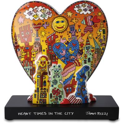 Sammelfigur GOEBEL "Figur James Rizzi - "Heart times in the City", bunt, B:21cm H:23cm T:9cm, Porzellan, Dekofiguren