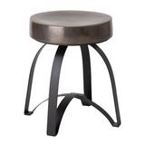 Emissary Home and Garden Dexter Metal Accent Stool Metal in Black/Brown/Gray | 18 H x 18 W x 18 D in | Wayfair 2519BK/GM